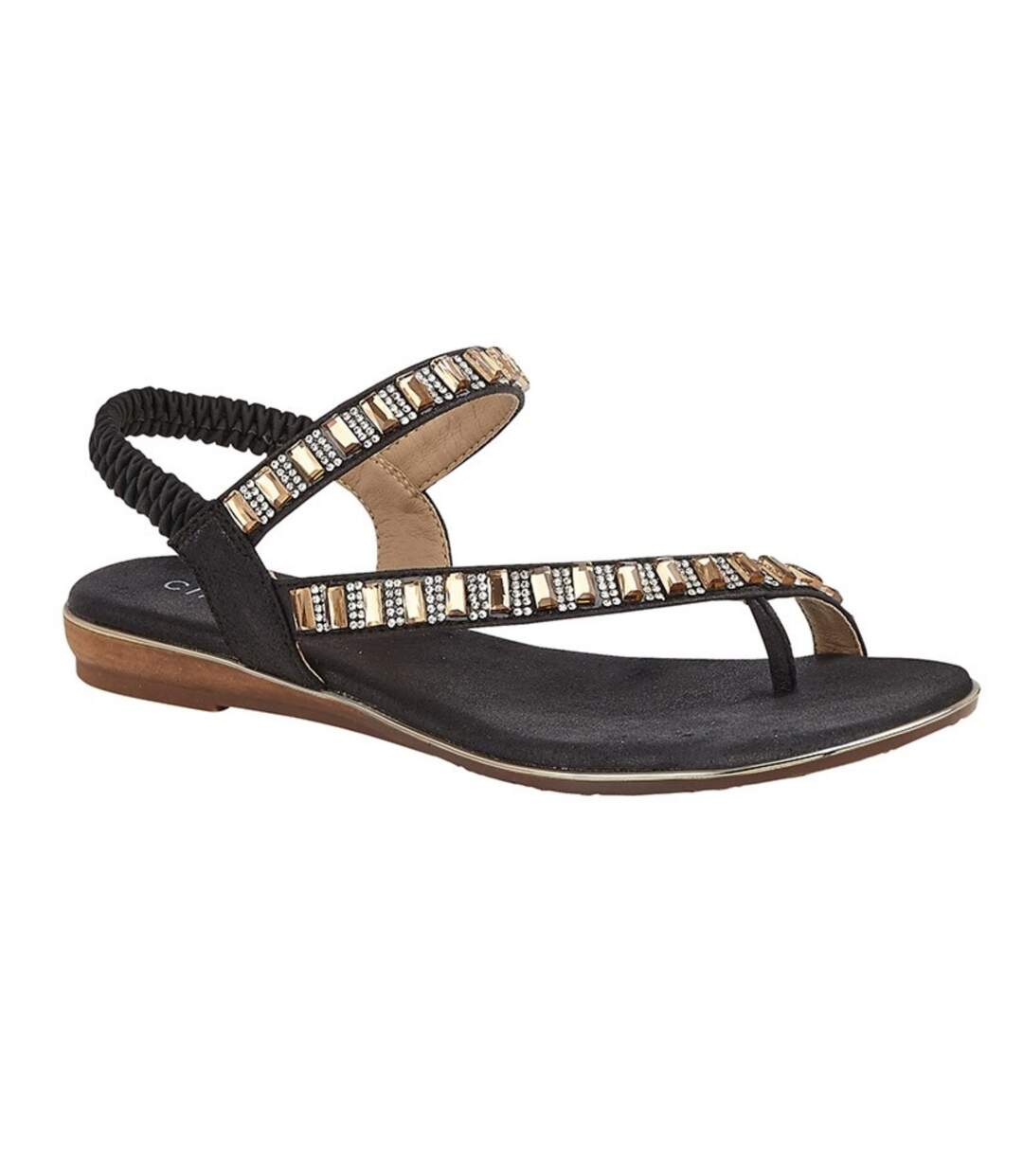 Cipriata Womens/Ladies Rita Jewelled Sandals (Black) - UTDF1924