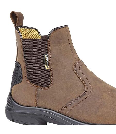 Grafters Mens Super Wide EEEE Fitting Pull On Safety Dealer Boots (Dark Brown) - UTDF1321