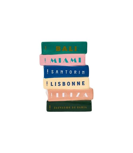Vase Design Livres Escapade 18cm Multicolore