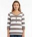 MAYFLOWER DOMINGO1 - Tee-shirt manches 3/4 beige en pur coton avec col boutonné-1