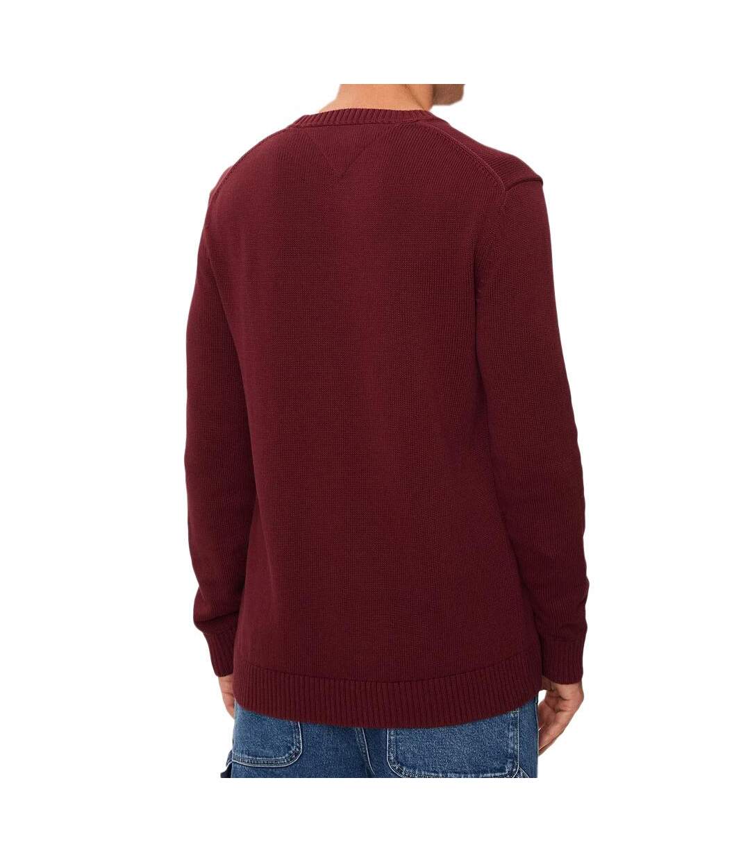 Pull bordeaux homme tommy hilfiger slim essntls - m-2