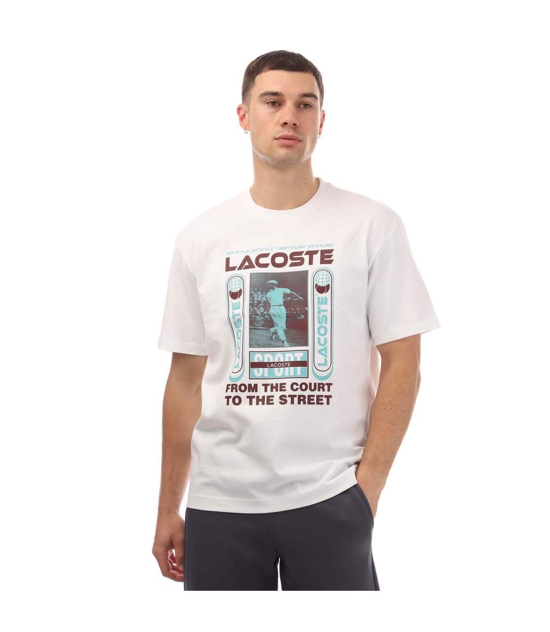 T-shirt Rene Homme Blanc Lacoste-2