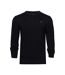 Mens classic knitted cashmere blend v neck jumper black Raging Bull