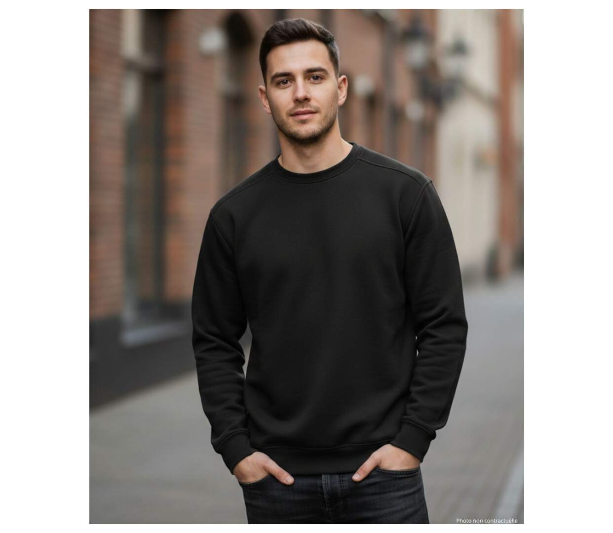 Sweat uni ras cou E213-2