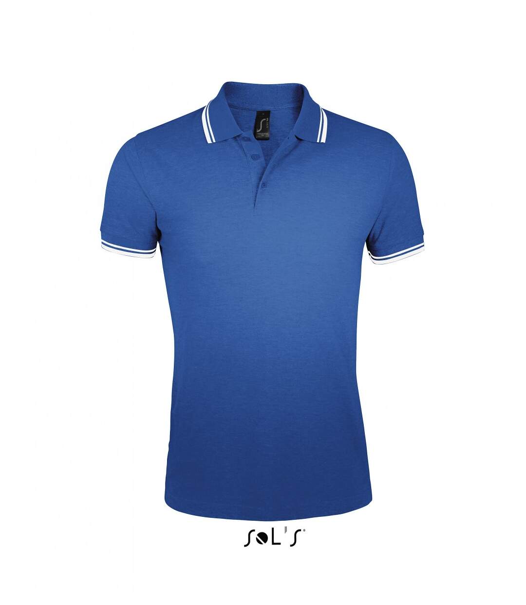 Polo homme coton - 00577 - bleu roi et bande blanche-1