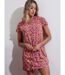 Robe estivale manches courtes Pink And Green Admas-3