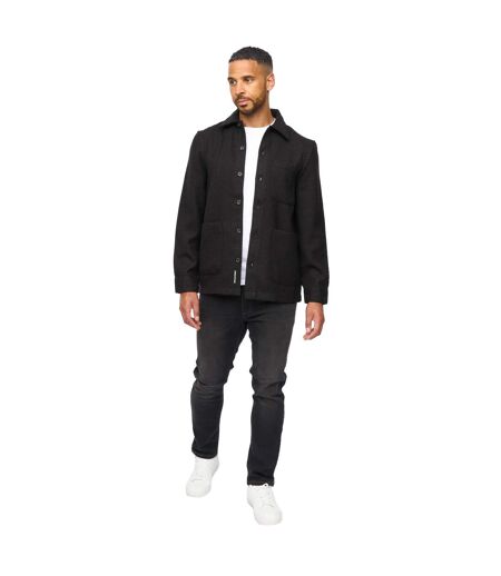 Mens Haynerson Textured Overshirt Black Bewley & Ritch