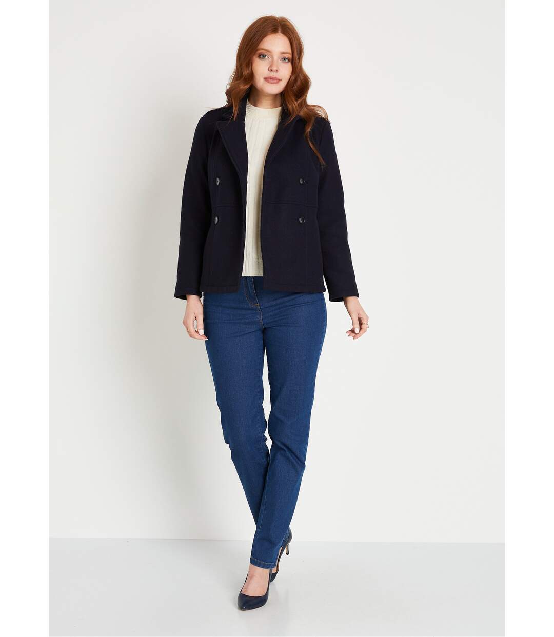 Manteau caban court double boutonnage-3