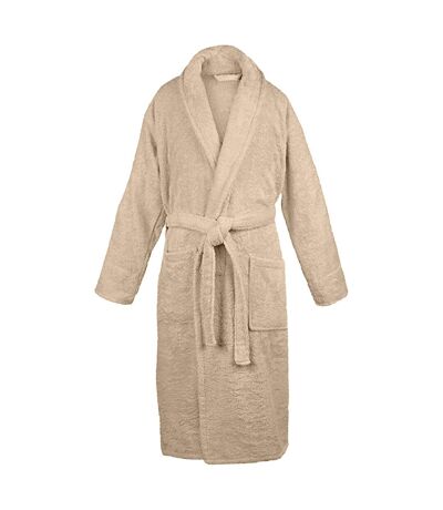 A&R Towels Peignoir de bain unisexe pour adultes avec col châle (Sable) - UTRW6532
