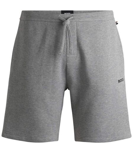 Mens Waffle Relaxed Fit Shorts Grey Boss