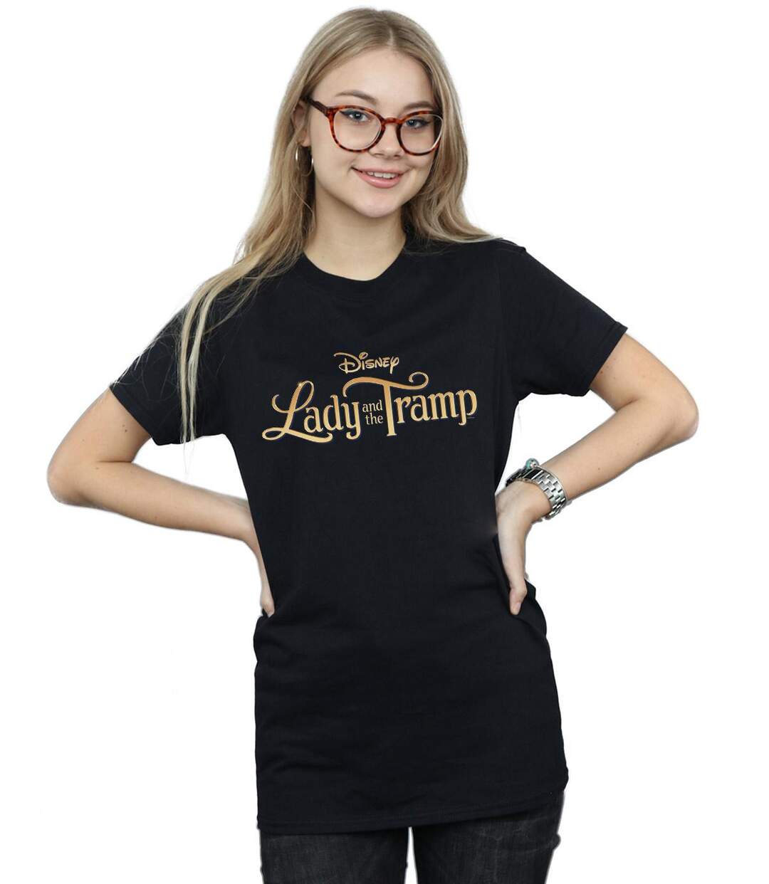 Disney - T-shirt LADY AND THE TRAMP CLASSIC LOGO - Femme (Noir) - UTBI17865-2