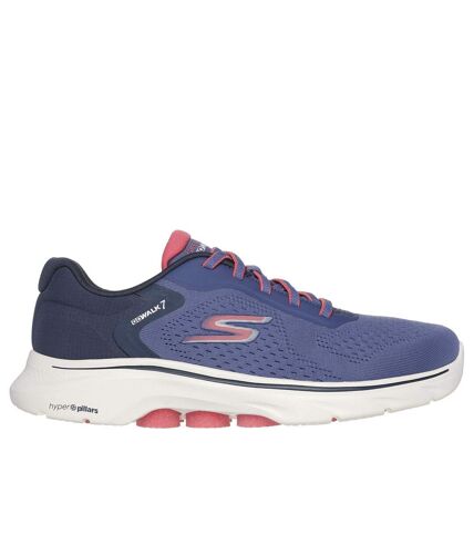 Womens/ladies go walk 7 cosmic waves trainers navy/coral Skechers