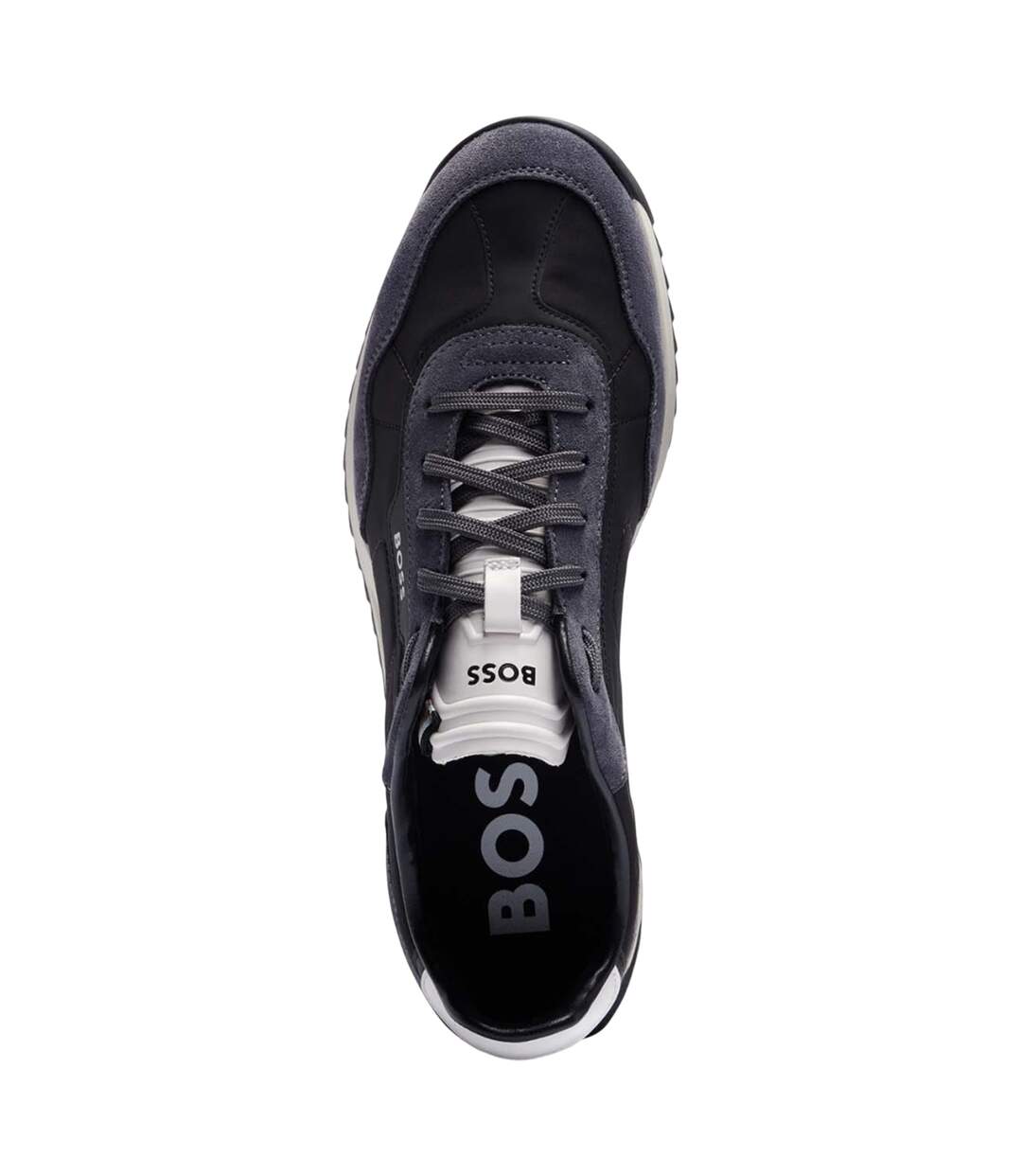 Mens Zayn Suede Low Trainers Black Boss-4