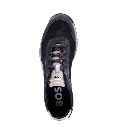 Mens Zayn Suede Low Trainers Black Boss