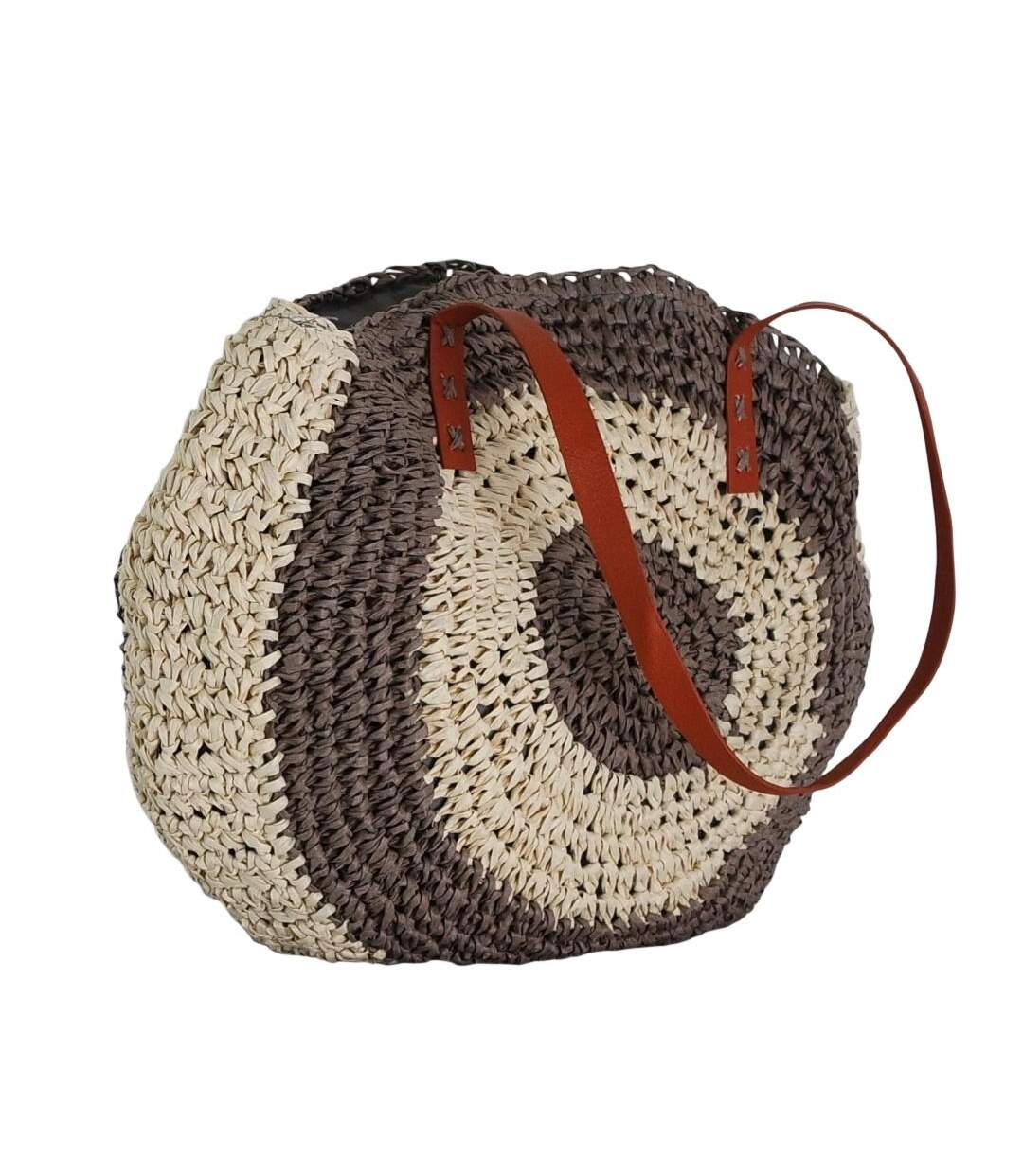 Sac rond tressé façon raphia