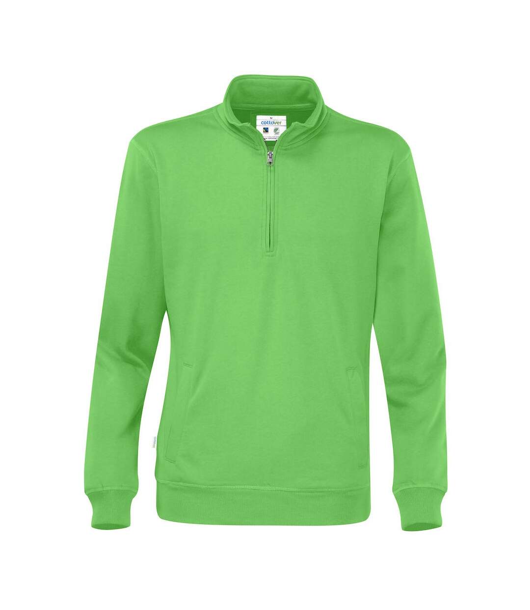 Unisex adult half zip sweatshirt green Cottover-1