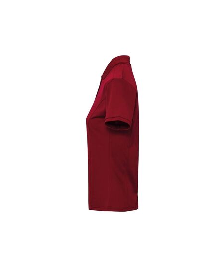 Womens/ladies Coolchecker Plus Piqu Polo With Coolplus Burgundy Premier