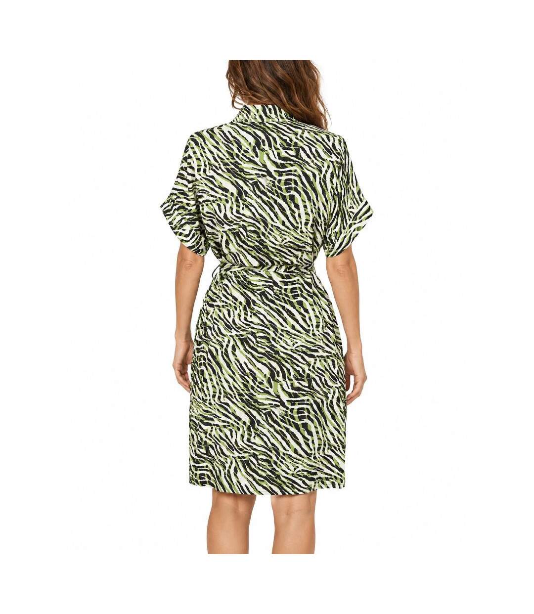 Robe verte imprimé léopard femme freeman porter raffia tigerly-2