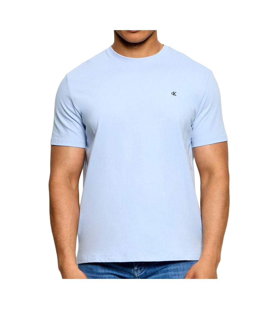 T-Shirt bleu clair homme calvin klein jeans classic monogram-1