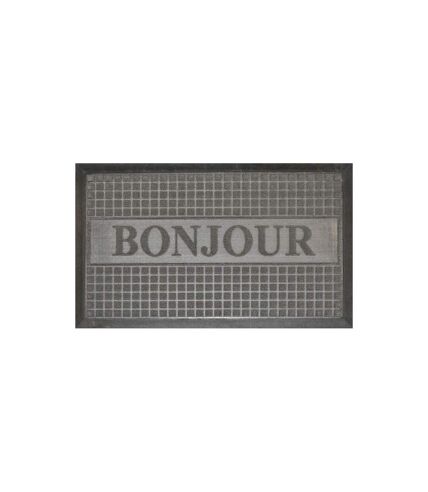 Tapis d'Entrée Bonjour 45x75cm Gris