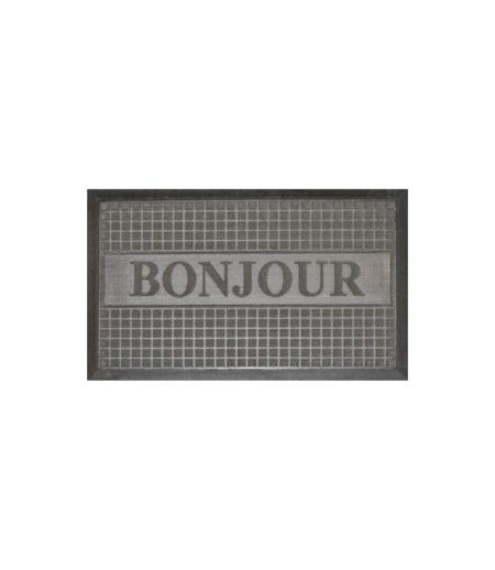 Tapis d'Entrée Bonjour 45x75cm Gris