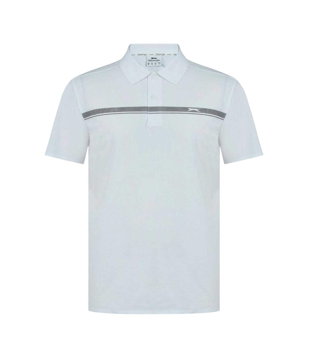 Polo Golf Motif/style Rayures Contrastées Homme Blanc Slazenger-1