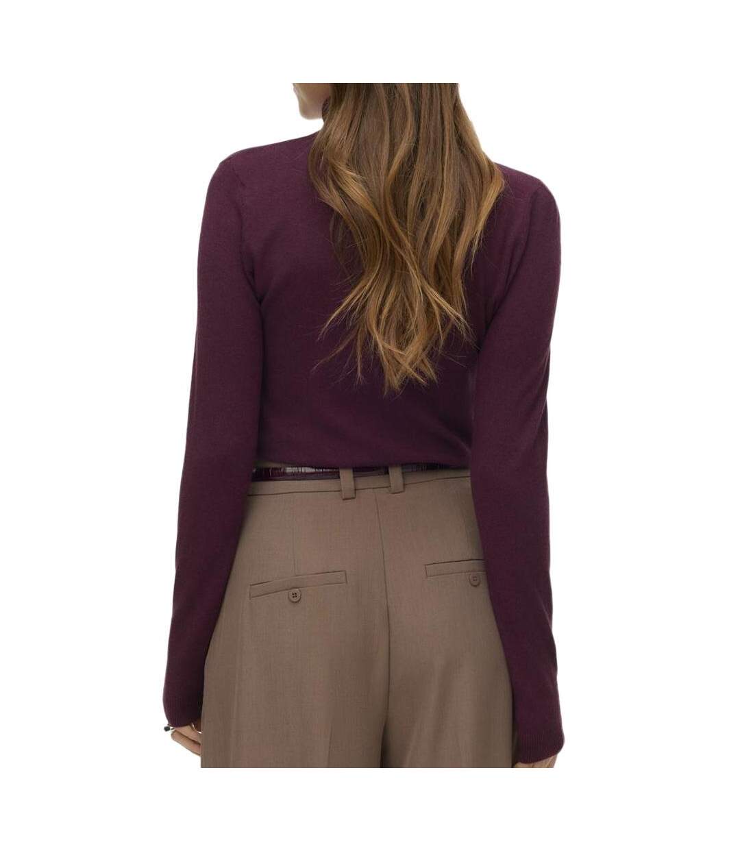 Pull mauve femme vero moda happiness 95-2