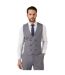 Mens herringbone double-breasted tailored waistcoat grey Burton