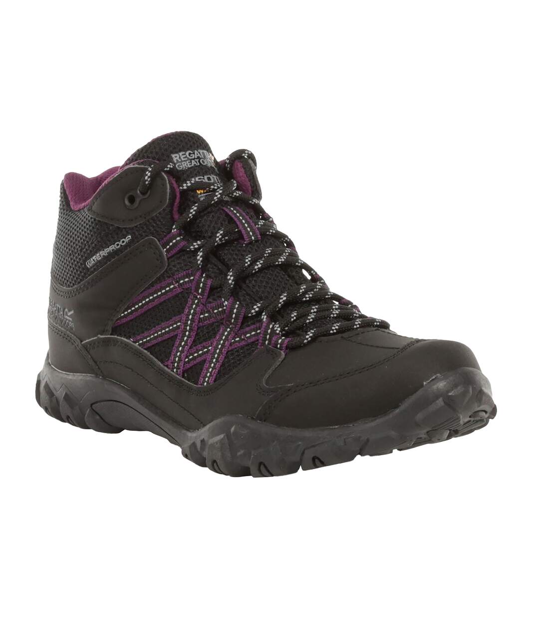 Chaussures De Marche Edgepoint Femme Noir Violet Foncé Regatta-1