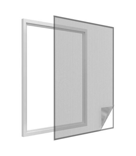 Moustiquaire fenêtre anthracite 18g/m² bande auto-agrippante 7,5 mm (Lot de 3)