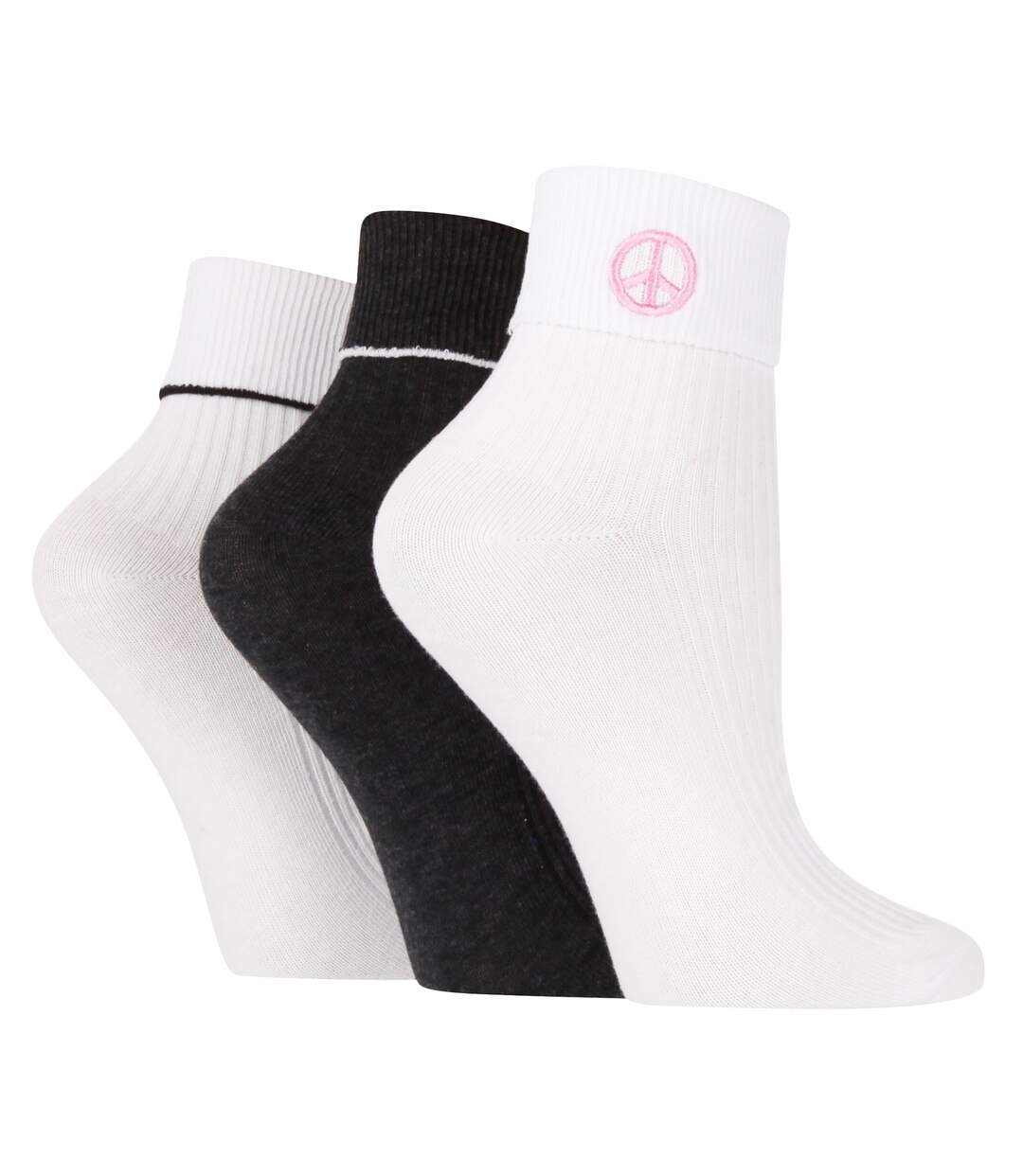 6 Pair Ladies Turn Over Lounge Socks-3