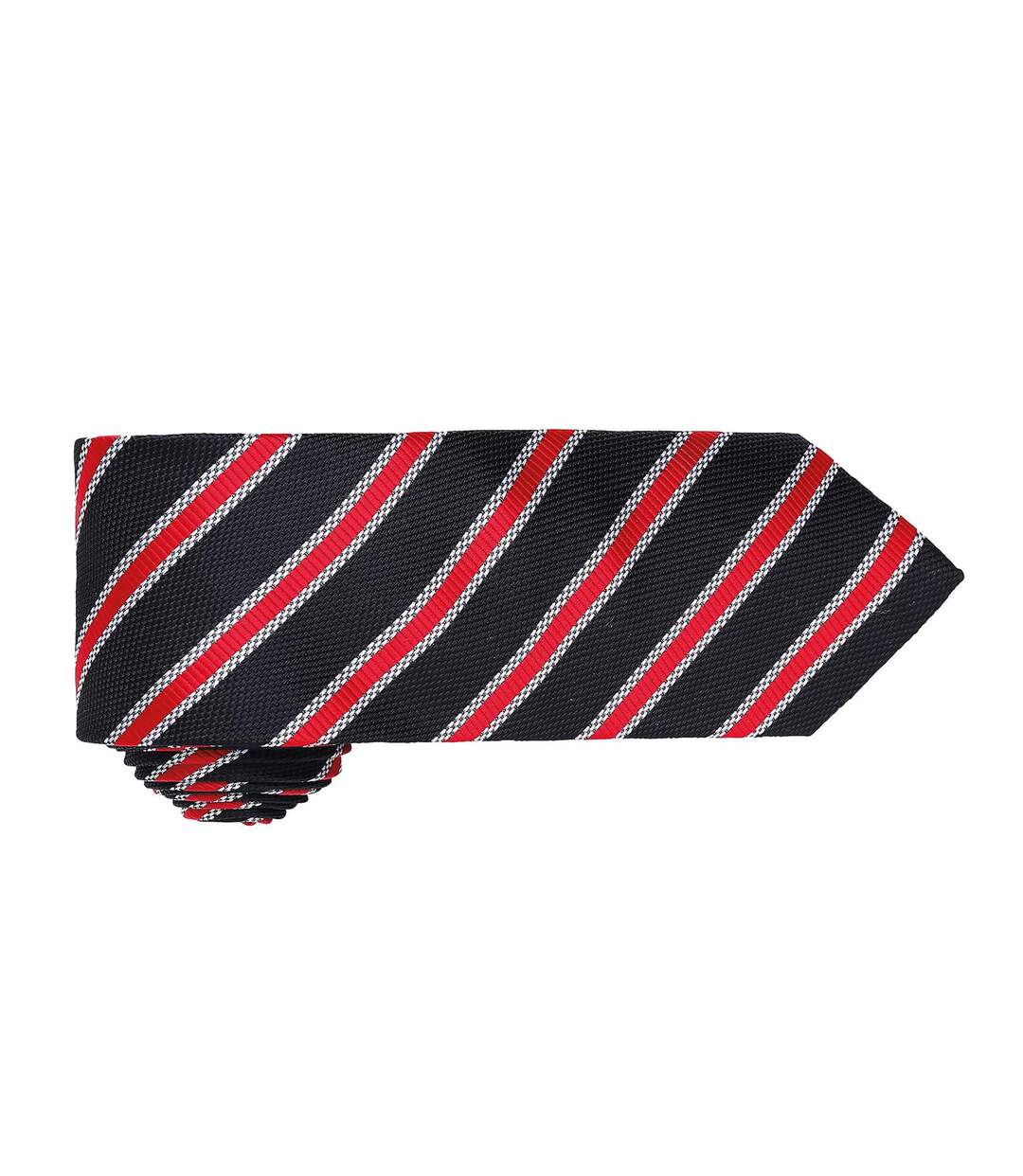 Premier Mens Waffle Stripe Formal Business Tie (Black/Red) (One Size) - UTRW5236-2