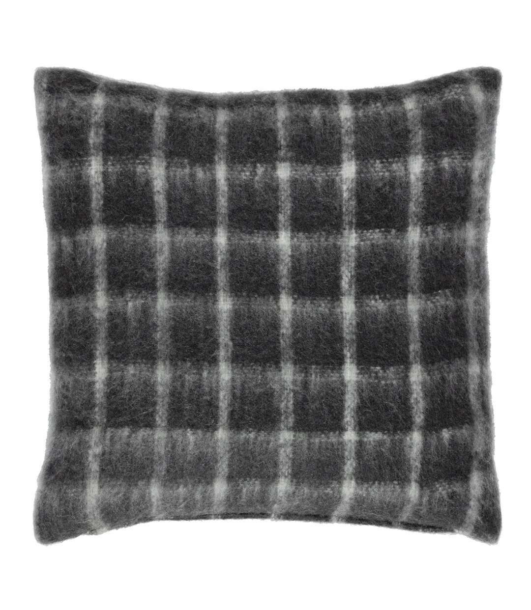 Yarrow faux mohair checked cushion cover 45cm x 45cm storm grey Yard