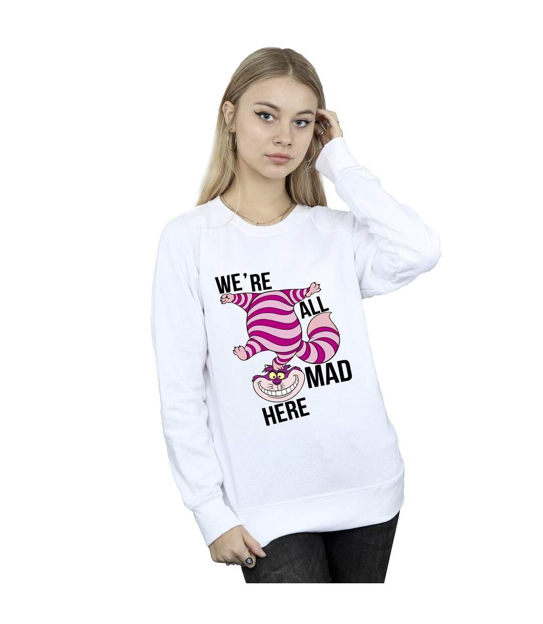 Disney - Sweat ALICE IN WONDERLAND ALL MAD HERE - Femme (Blanc) - UTBI5860-2
