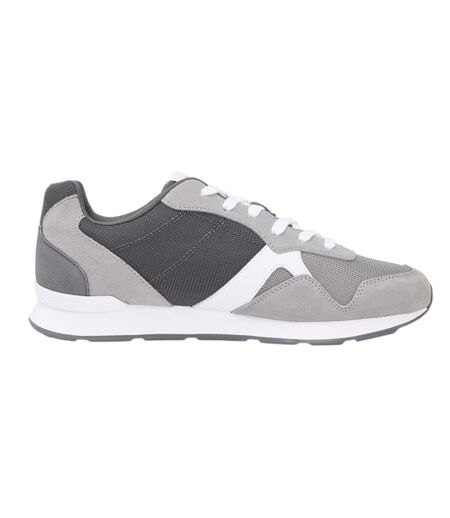 Mens Leather Low Running Flat Trainers Grey Tommy Hilfiger