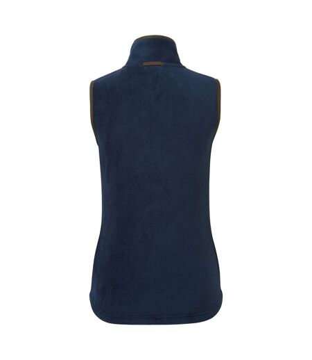 Womens/ladies artisan fleece gilet navy/brown Premier