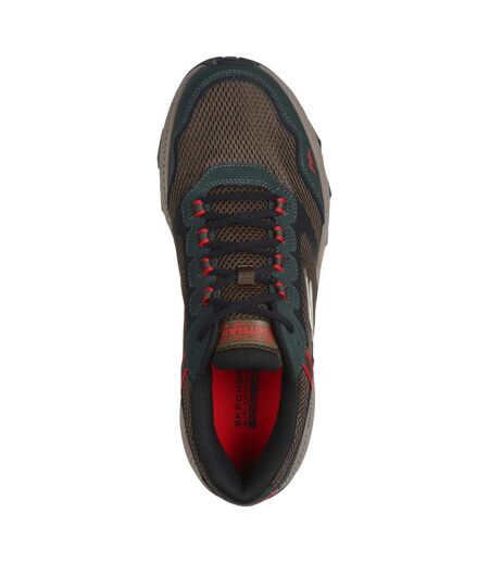 Mens Go Run Trail Altitude 2.0 Marble Rock 3.0 Leather Walking Shoes Olive Black Skechers