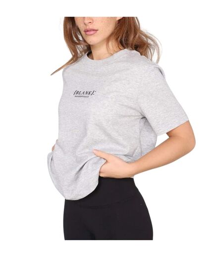 Womens/ladies Essentials Logo Boyfriend T-shirt Grey Marl Blank Essentials
