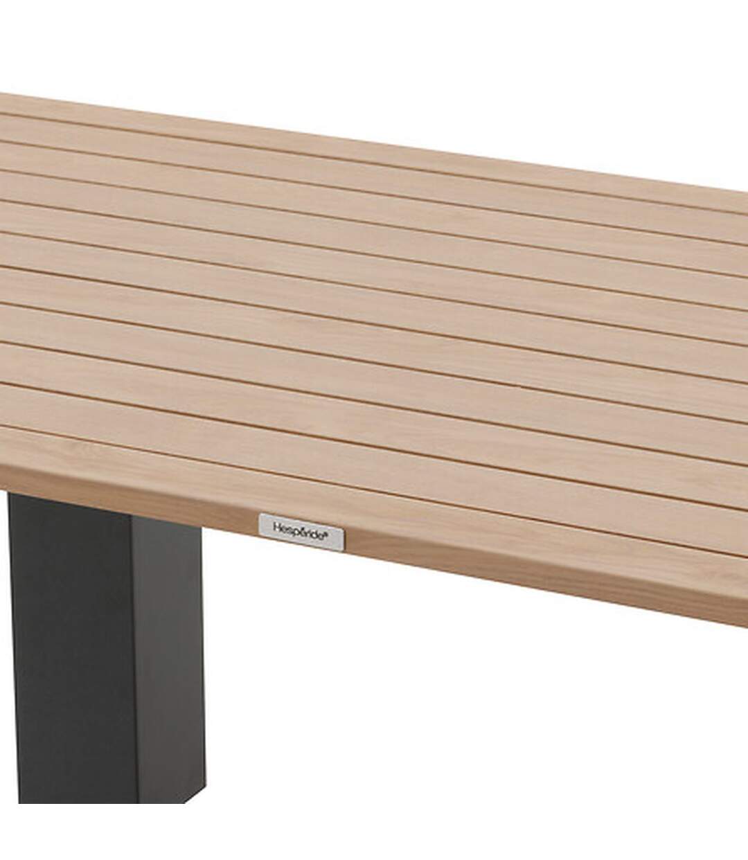 Table de jardin relevable rectangulaire en aluminium SALIMIA - Graphite et honey-5
