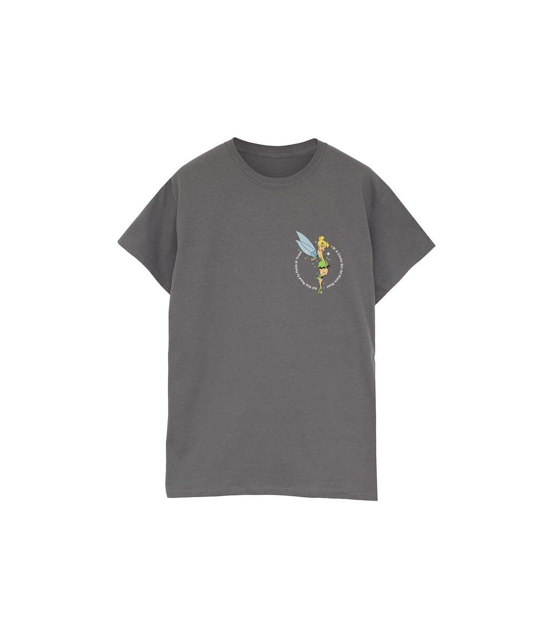 Disney Femmes/Ladies - Peter Pan Tinker Bell - T-shirt boyfriend en coton (Charbon de bois) - UTBI42477-1