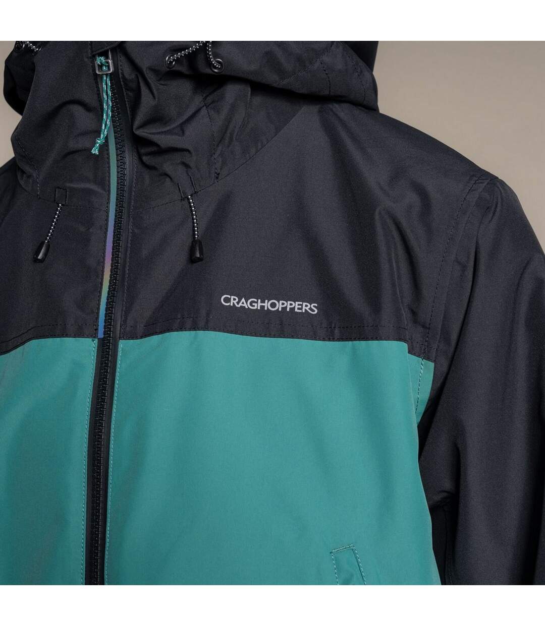 Veste Imperméable À Capuche Vanth Homme Noir Vert Craghoppers-4
