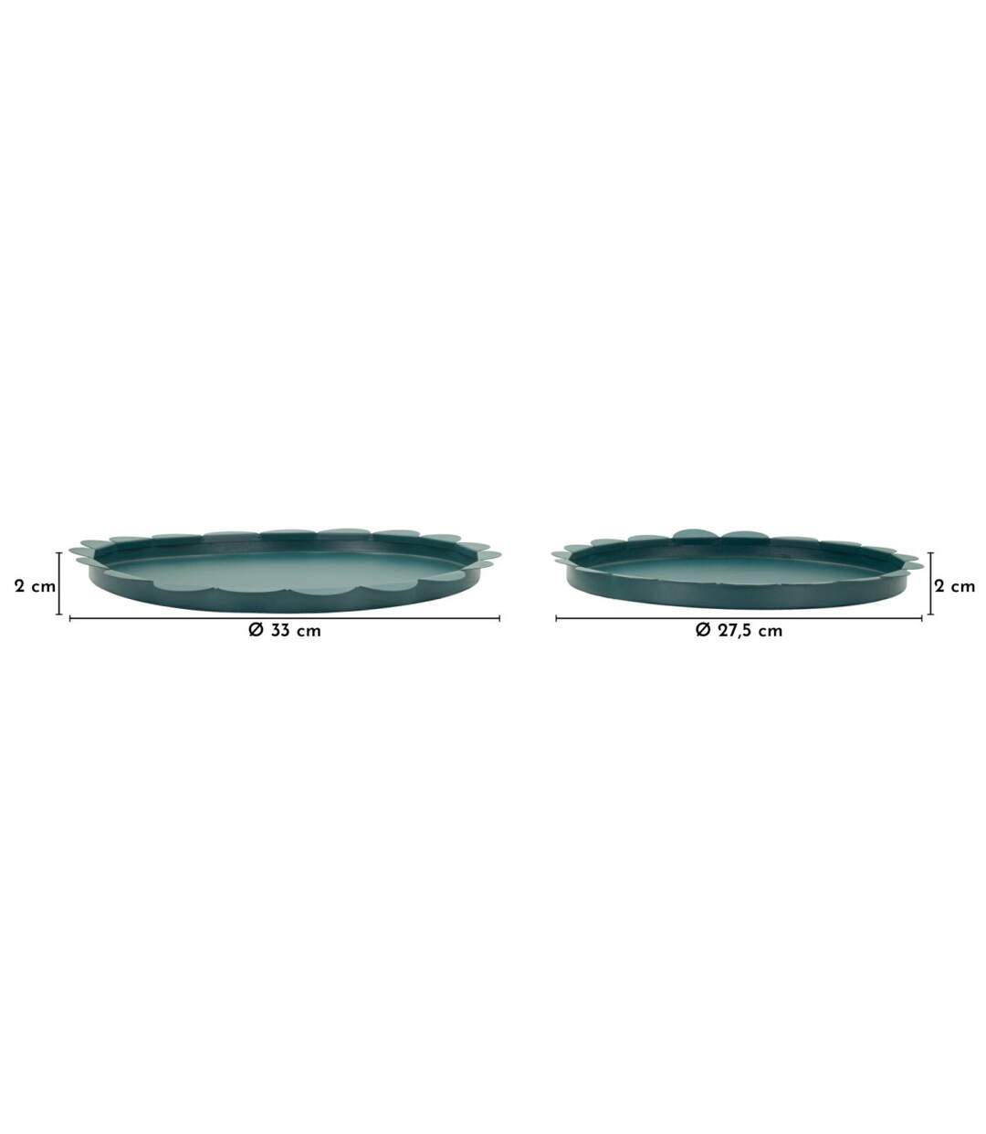 Lot de 2 Plateaux Déco Saturn 33cm Bleu-5