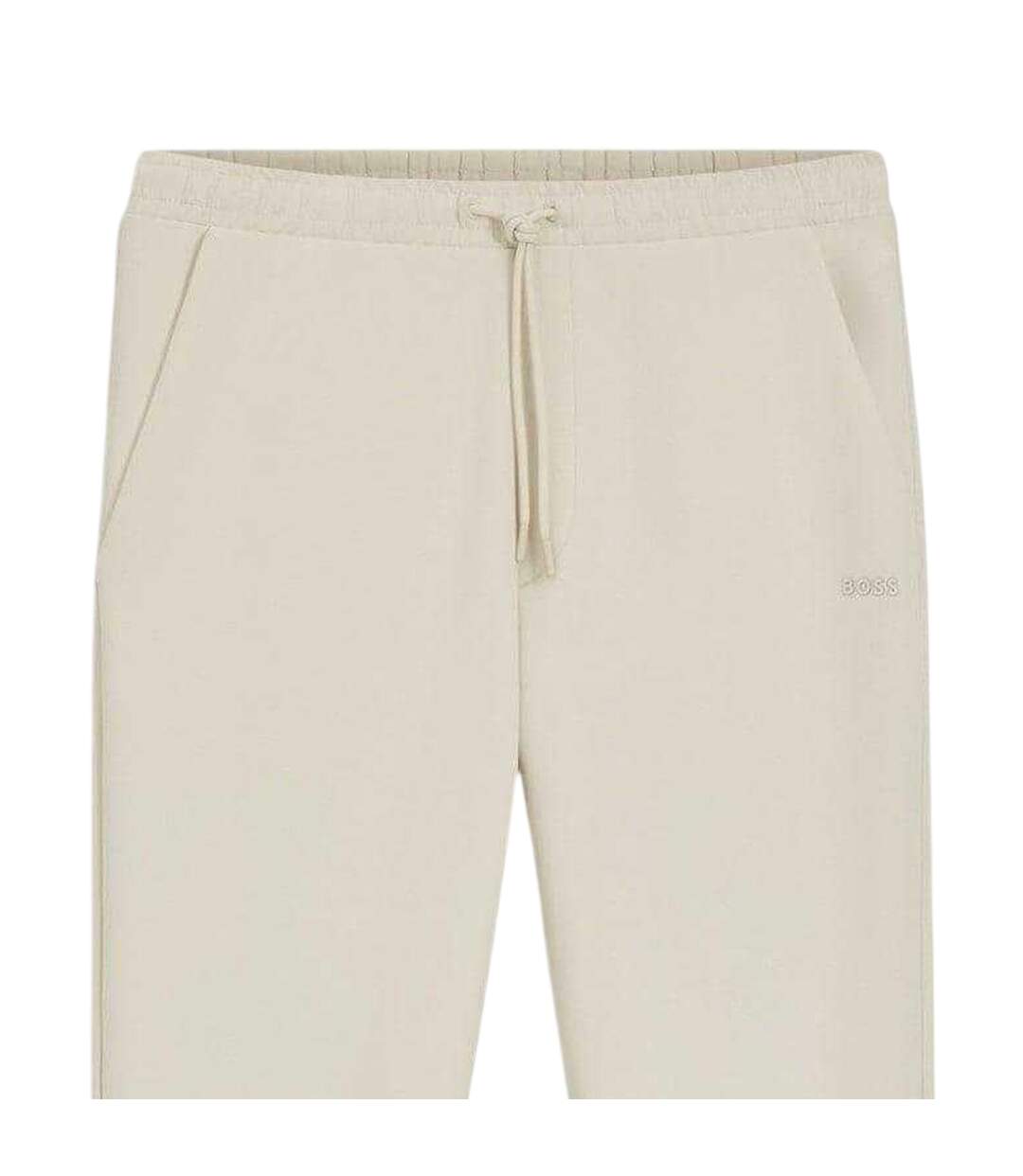 Mens Hadiko Drawstring Waist Joggers White Boss-2