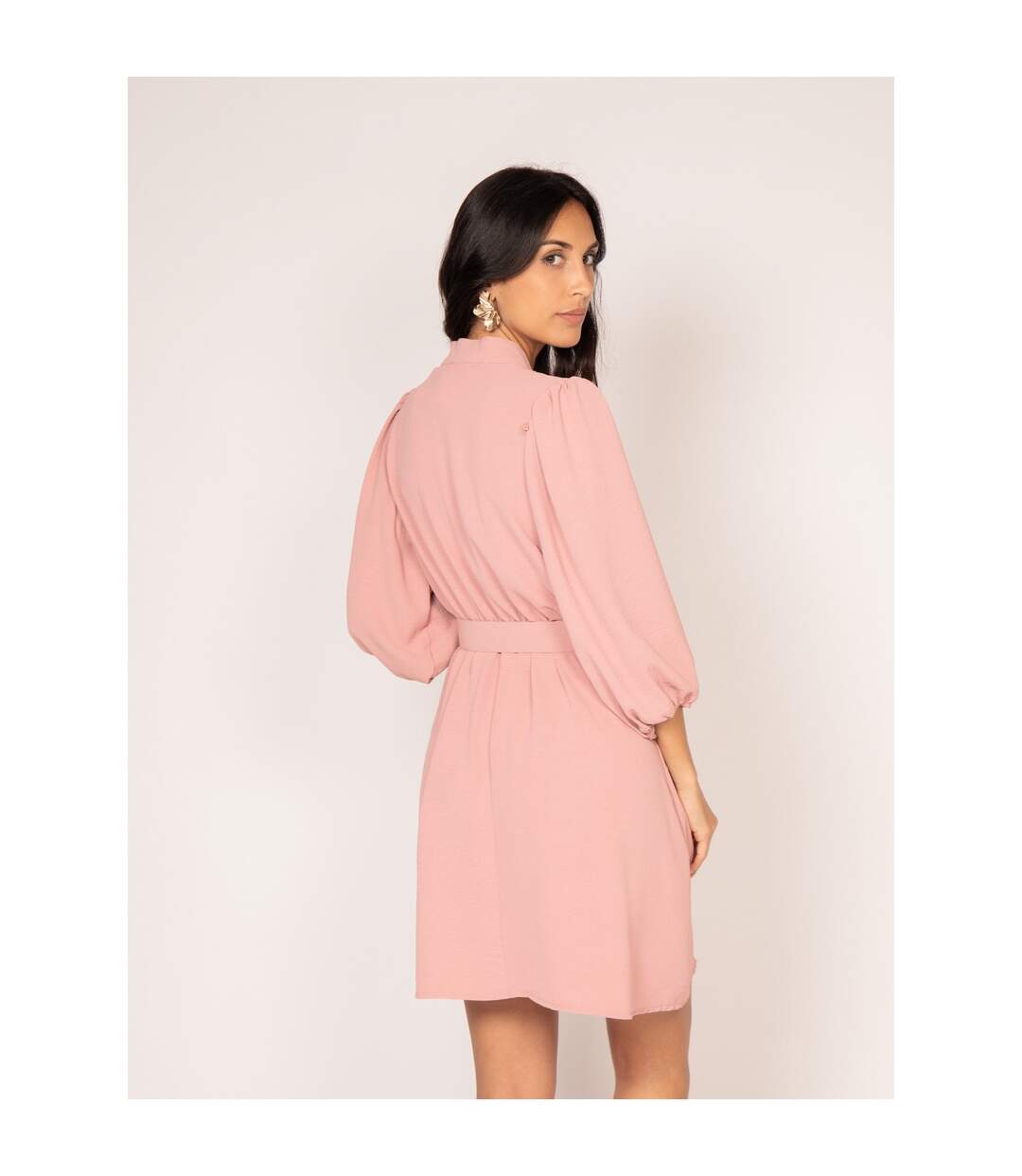 Robe chemise courte avec ceinture INATA - Dona X Lisa-2