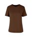 Womens/ladies oversized t-shirt chocolate brown Build Your Brand-1