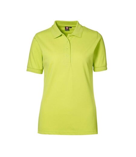 ID Womens/Ladies Pro Wear Short Sleeve Regular Fitting Classic Polo Shirt (Lime) - UTID112