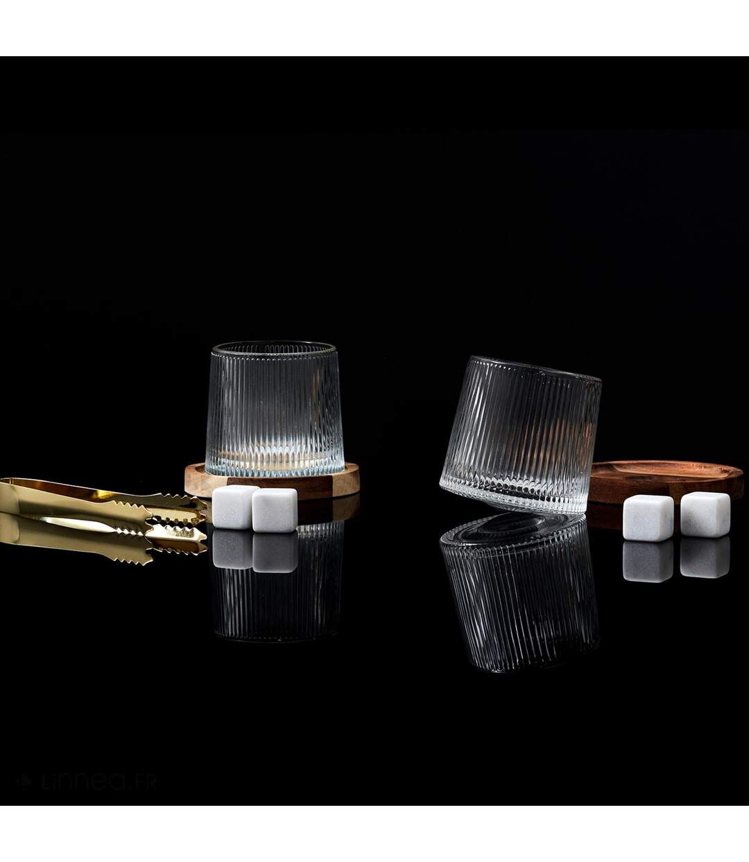 Lot de 2 verres à whisky et leur support CASK-5