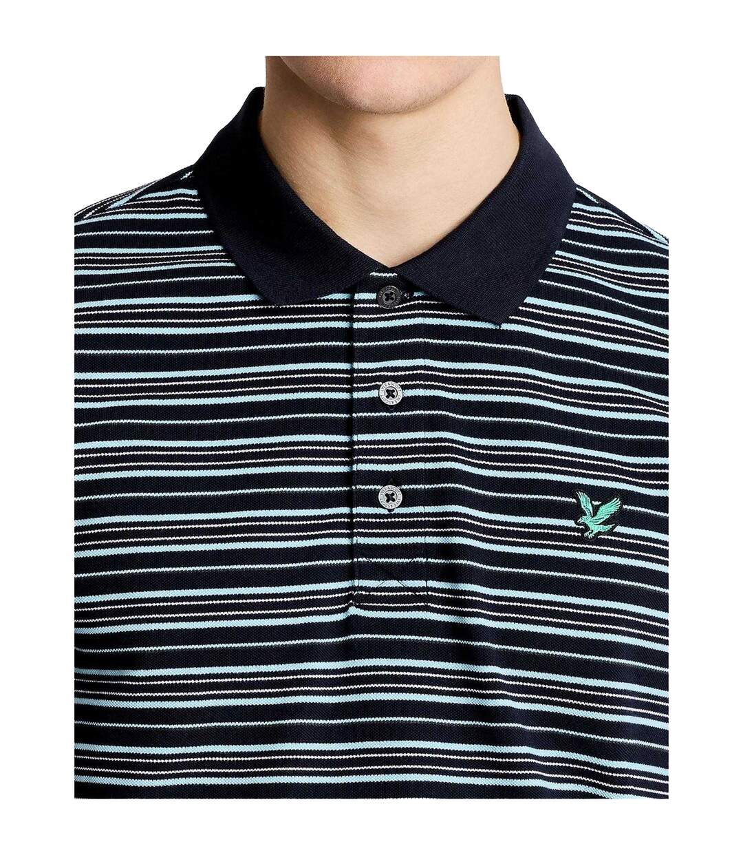 Polo De Golf Motif/style À Rayures Homme Bleu Marine Bleu À Rayures Lyle & Scott-4
