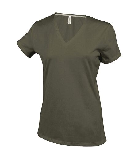 Kariban Womens/Ladies Feminine Fit Short Sleeve V Neck T-Shirt (Grey) - UTRW711
