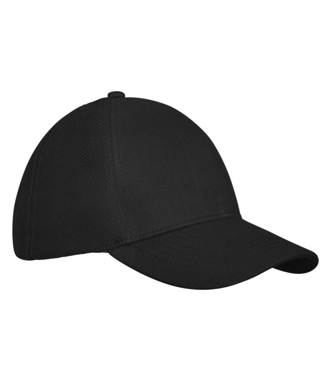 Unisex adult drake 6 panel trucker cap solid black Elevate-4